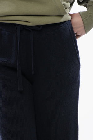 Pantaloni Palazzo in Misto Cashmere a Coste