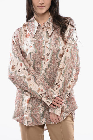 Floral-Motif Silk Blend CHARLI Blouse