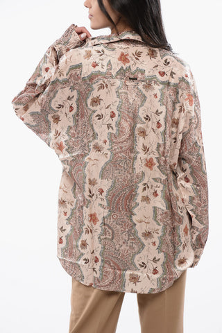 Floral-Motif Silk Blend CHARLI Blouse