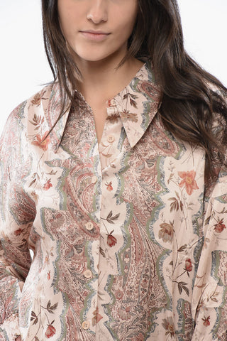Floral-Motif Silk Blend CHARLI Blouse