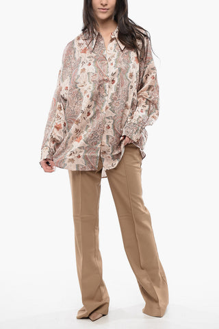Floral-Motif Silk Blend CHARLI Blouse