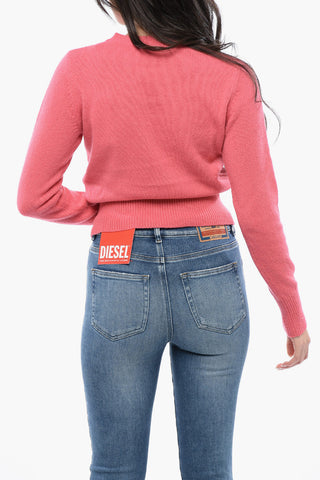 RED TAG Wool and Cashmere Crewneck Sweater M-AREESA with Cut-Out Detail