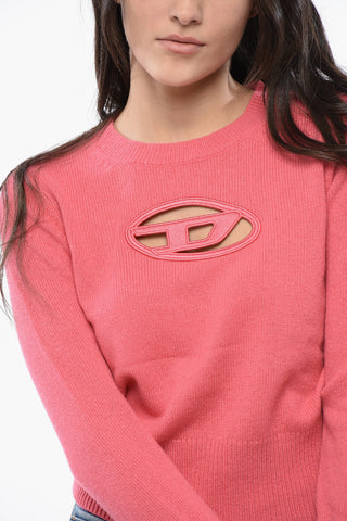 RED TAG Rundhalspullover M-AREESA aus Wolle und Kaschmir mit Cut-Out-Detail