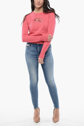 RED TAG Rundhalspullover M-AREESA aus Wolle und Kaschmir mit Cut-Out-Detail