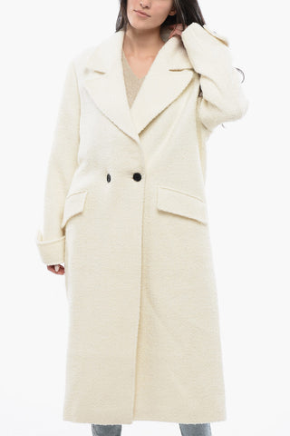 Nylon and Wool Blend MABEL Double Breast Coat with Flap Pockets