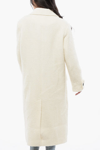 Nylon and Wool Blend MABEL Double Breast Coat with Flap Pockets