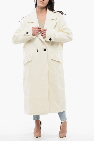 Nylon and Wool Blend MABEL Double Breast Coat with Flap Pockets