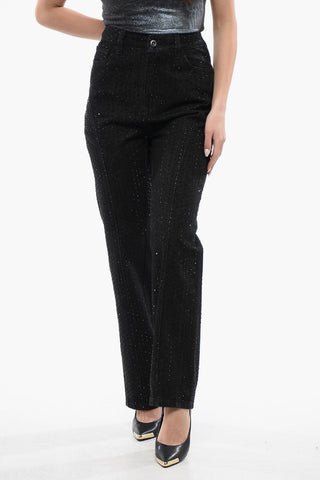 Dark-Wash Jeans Embellished with Strass 21cm