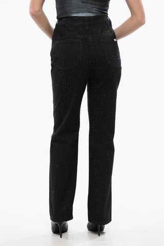 Dark-Wash Jeans Embellished with Strass 21cm