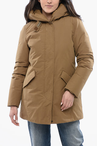 ECOPACK Solid Color Down Jacket with Hidden Closure