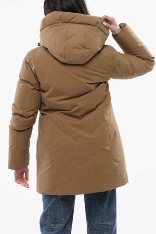 ECOPACK Solid Color Down Jacket with Hidden Closure