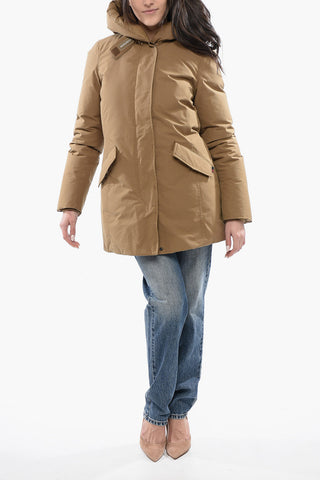 ECOPACK Solid Color Down Jacket with Hidden Closure