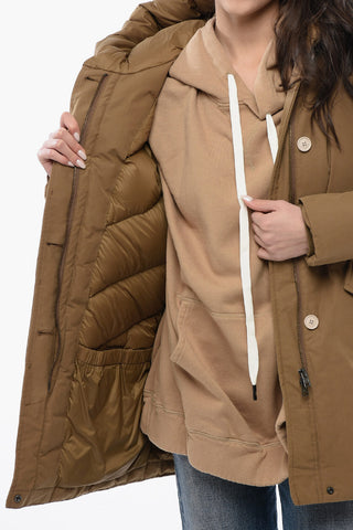 ECOPACK Solid Color Down Jacket with Hidden Closure