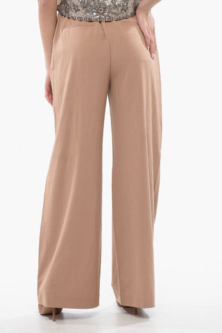 Palazzo Trousers ALEIDA with Single Pleat and Elastic Waist