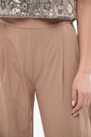 Palazzo Trousers ALEIDA with Single Pleat and Elastic Waist