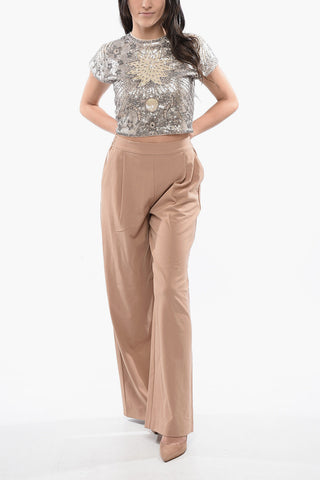 Palazzo Trousers ALEIDA with Single Pleat and Elastic Waist