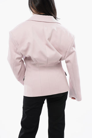 Wool Blend Slim Fit Blazer with Maxi Peak Lapel