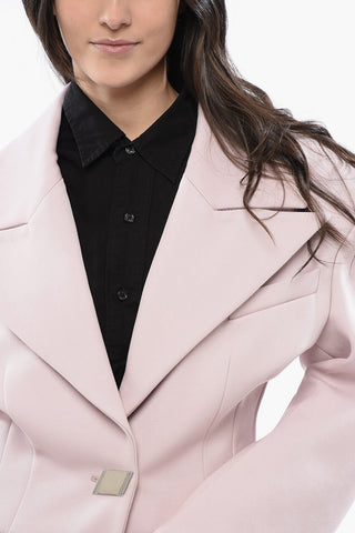 Wool Blend Slim Fit Blazer with Maxi Peak Lapel