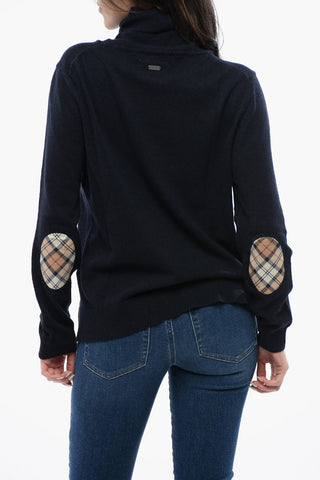 Wool Blend Turtle-Neck Sweater With Patches