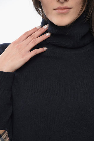 Maglione A Collo Alto In Misto Lana Con Patches