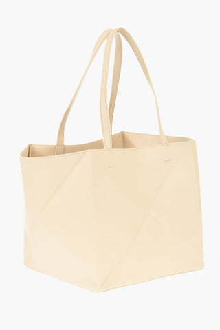 Solid Color Faux Leather THE ORIGAMI Tote Bag