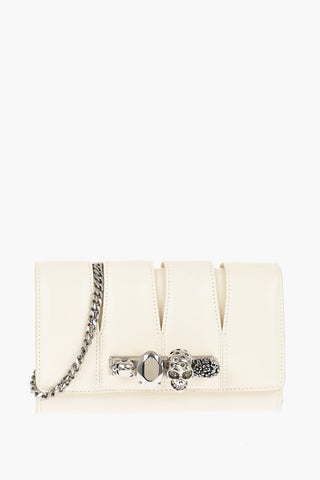 Leather THE SLASH Bag with Chain Shoulder Strap and Decorative Ring Handle