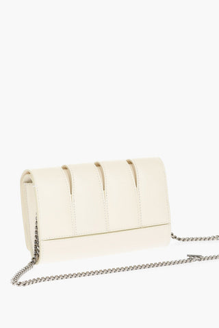 Leather THE SLASH Bag with Chain Shoulder Strap and Decorative Ring Handle