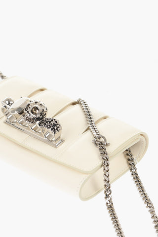 Leather THE SLASH Bag with Chain Shoulder Strap and Decorative Ring Handle