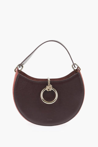 Solid Color Leather Hobo Bag with Suede Detail