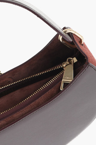 Solid Color Leather Hobo Bag with Suede Detail