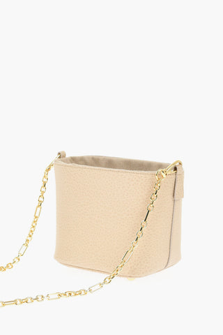 MM11 Textured Leather Mini Shoulder Bag with Golden-Effect Chain