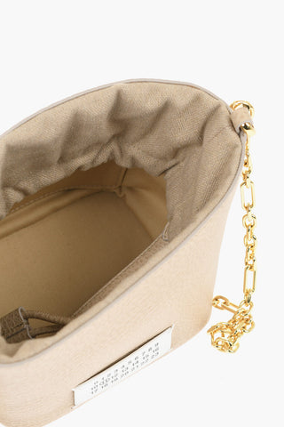 MM11 Textured Leather Mini Shoulder Bag with Golden-Effect Chain