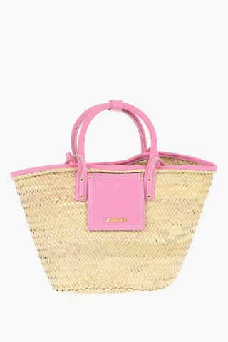 Braided LE PETIT PANIER SOLI Basket Bag with Leather Details