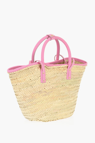 Braided LE PETIT PANIER SOLI Basket Bag with Leather Details