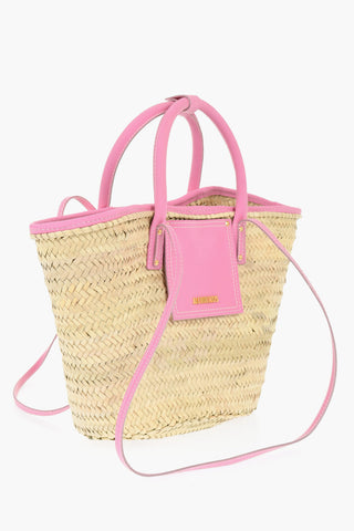 Borsa Basket LE PETIT PANIER SOLI Intrecciata con Dettagli in Pelle