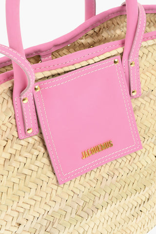 Braided LE PETIT PANIER SOLI Basket Bag with Leather Details