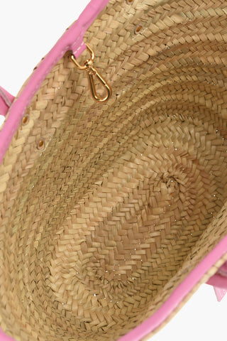 Braided LE PETIT PANIER SOLI Basket Bag with Leather Details