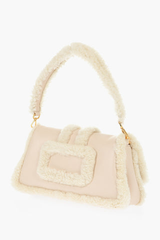Leather LE BAMBIMOU DOUX Shoulder Bag with Real Fur Trims
