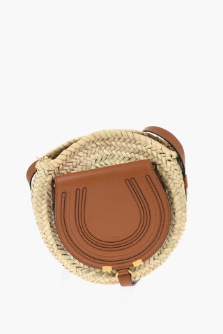 Palm Leaf MARCIE Saddle Bag In With Leather Details