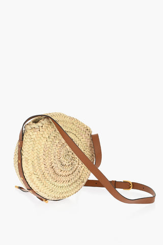 Palm Leaf MARCIE Saddle Bag In With Leather Details