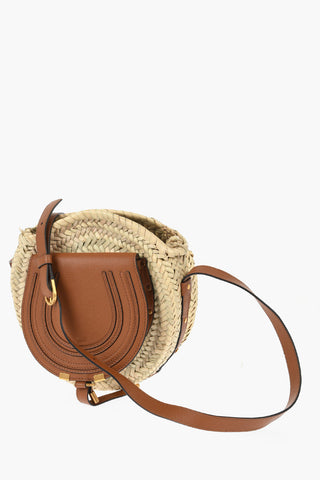 Palm Leaf MARCIE Saddle Bag In With Leather Details