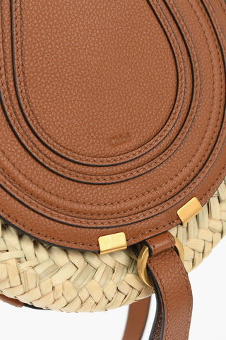 Palm Leaf MARCIE Saddle Bag In With Leather Details