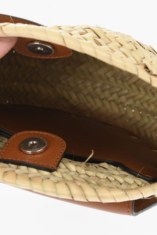 Palm Leaf MARCIE Saddle Bag In With Leather Details