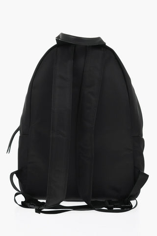 Zaino in Nylon con Stampa Logo a Contrasto