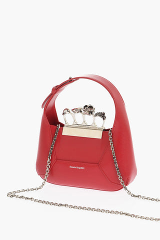 Leather JEWELLED MINI Bag with Removable Chain Shoulder Strap