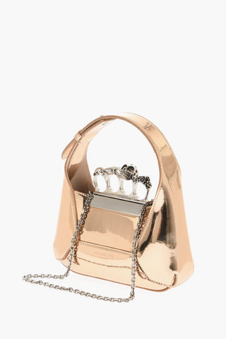 Borsa in Pelle Specchiata con Tracolla a Catena