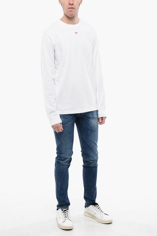 RED TAG Long Sleeves T-JUST-LS-D Crew-neck T-shirt with Embroidery Monogram
