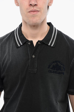 RED TAG Polo T-SMID im Acid-Wash-Effekt mit 2 Knöpfen