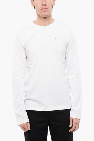 Long Sleeves Cotton T-DIEGOR-LS-MICRODIV Crew-neck T-shirt