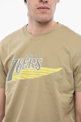 RED TAD Cotton T-DIEGOR-K75 Crew-neck T-shirt with Contrast Print